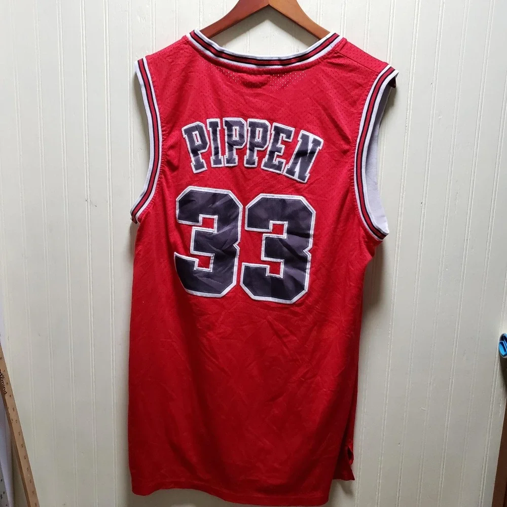 Chicago Bulls Jersey Mens XL Red NBA Basketball Scottie‎ Pippen 33 Adidas